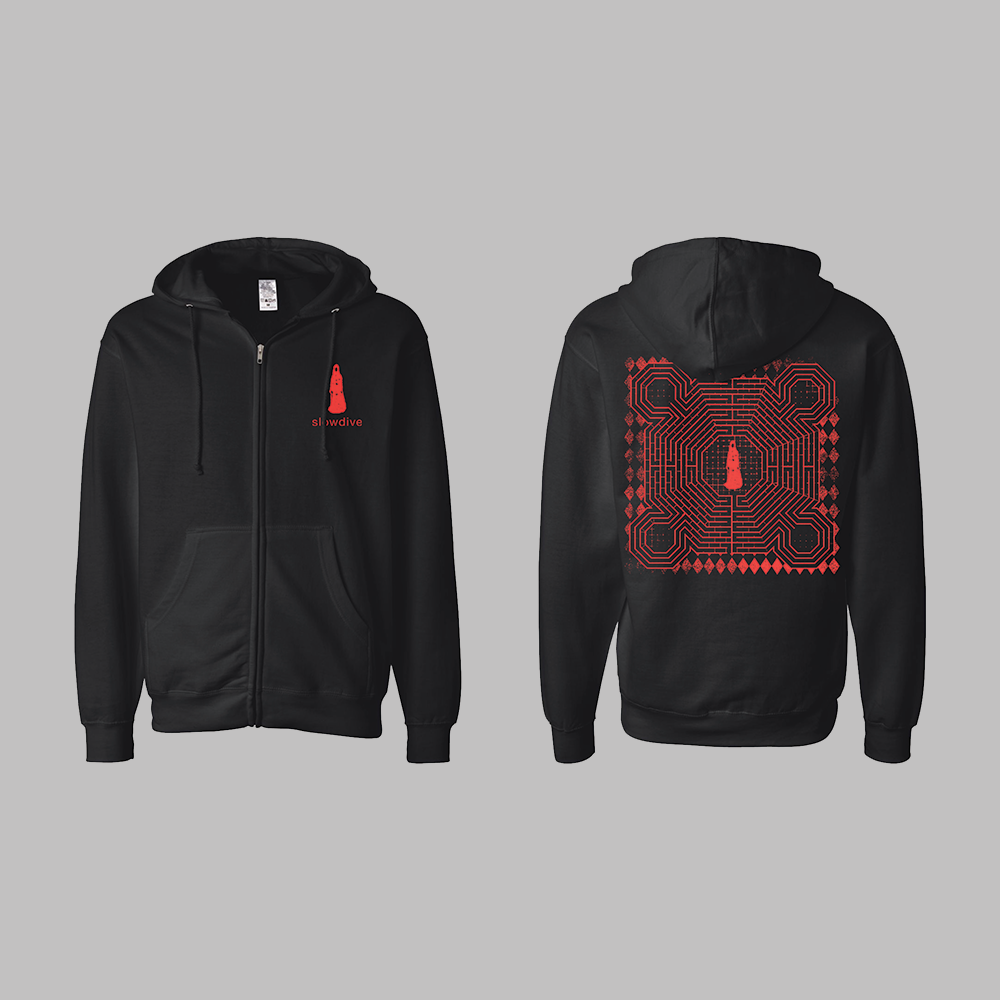 Red Maze Black Zip Hoody